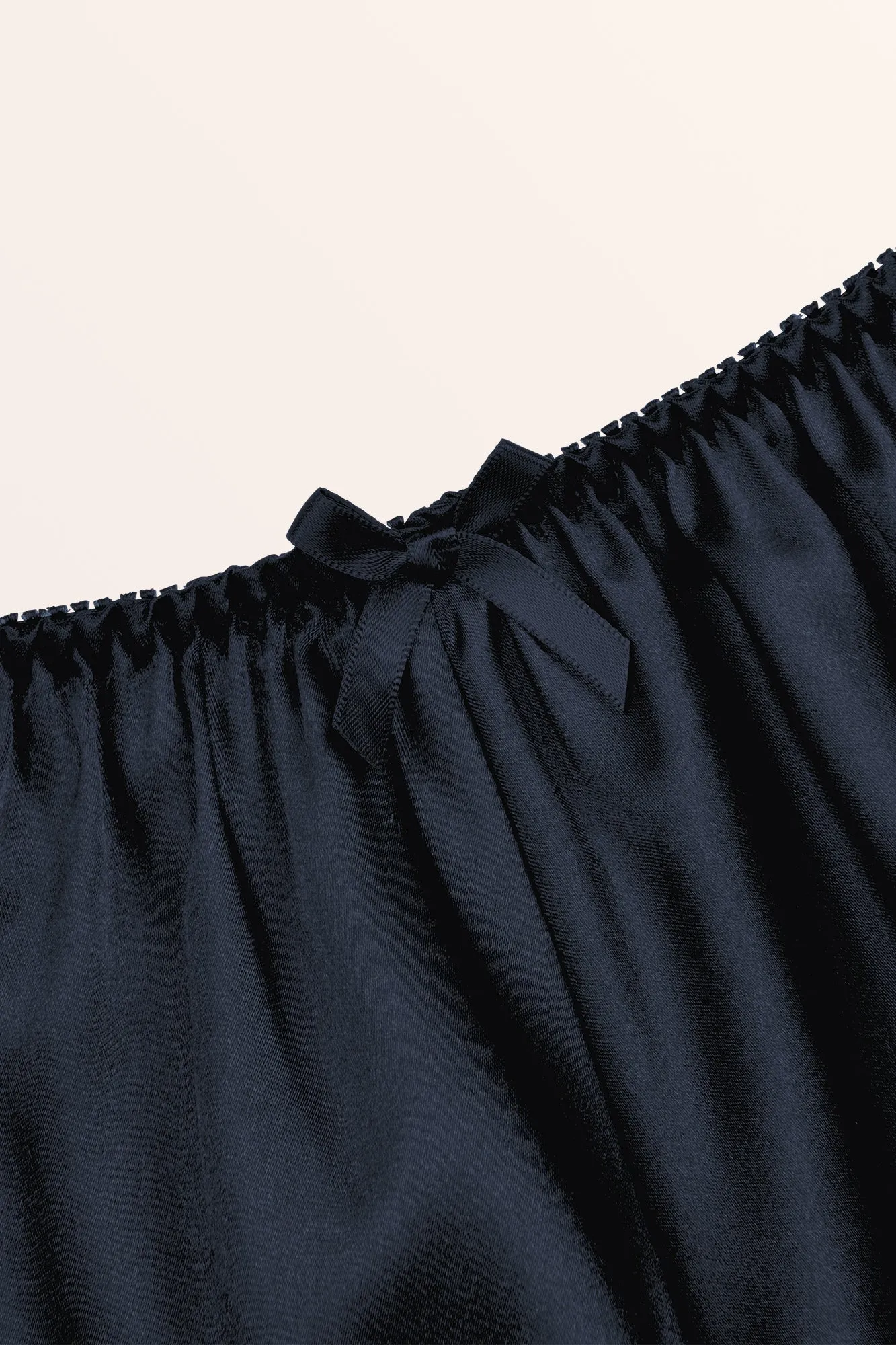 Satin Fluted French Knickers - Midnight Blue