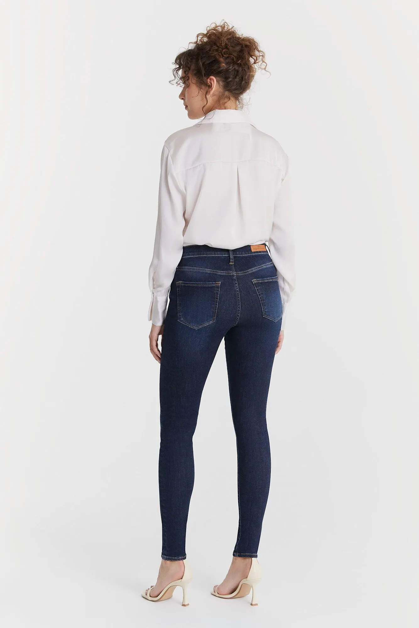 Sophia High Waist Reshape 5 Pocket Jeans Deep Blue