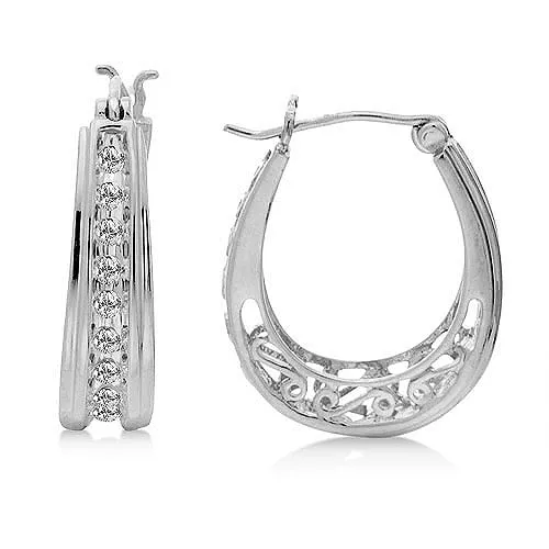 Sterling Silver 1/4cttw Hoop Earring