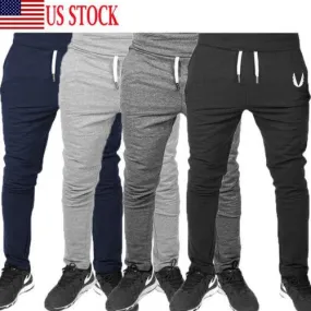 Summer New Causal Men Bandage Slim Casual Long Sport Pants Gym Slim Fit Trousers Running Joggers Sweatpants Summer Causal Pants