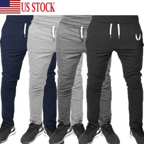 Summer New Causal Men Bandage Slim Casual Long Sport Pants Gym Slim Fit Trousers Running Joggers Sweatpants Summer Causal Pants