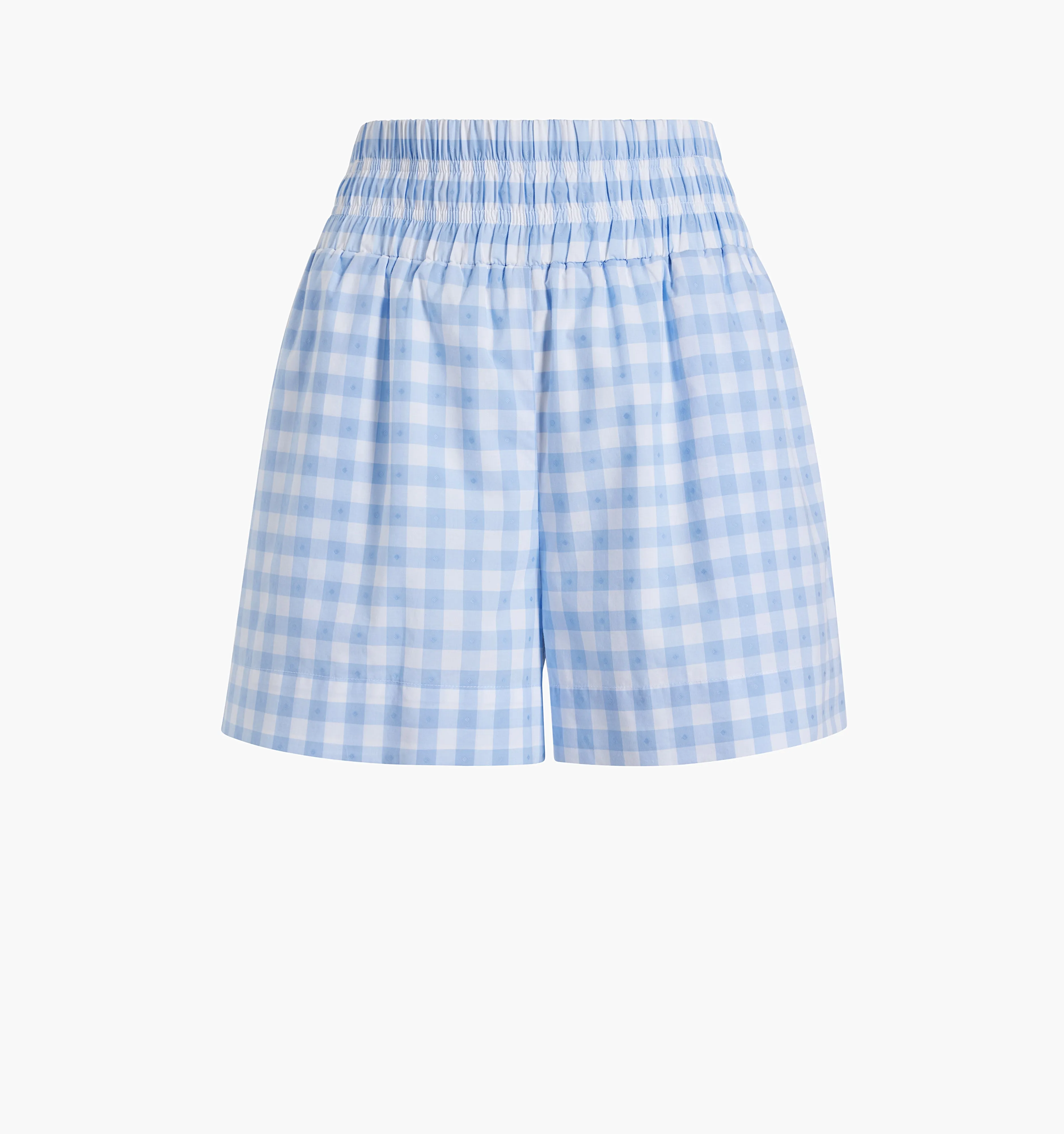 The Livie Nap Shorts - Blue Clip Dot Check