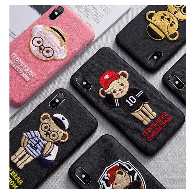 UKA Teddy Bear 3D Embroidery Back Case Cover