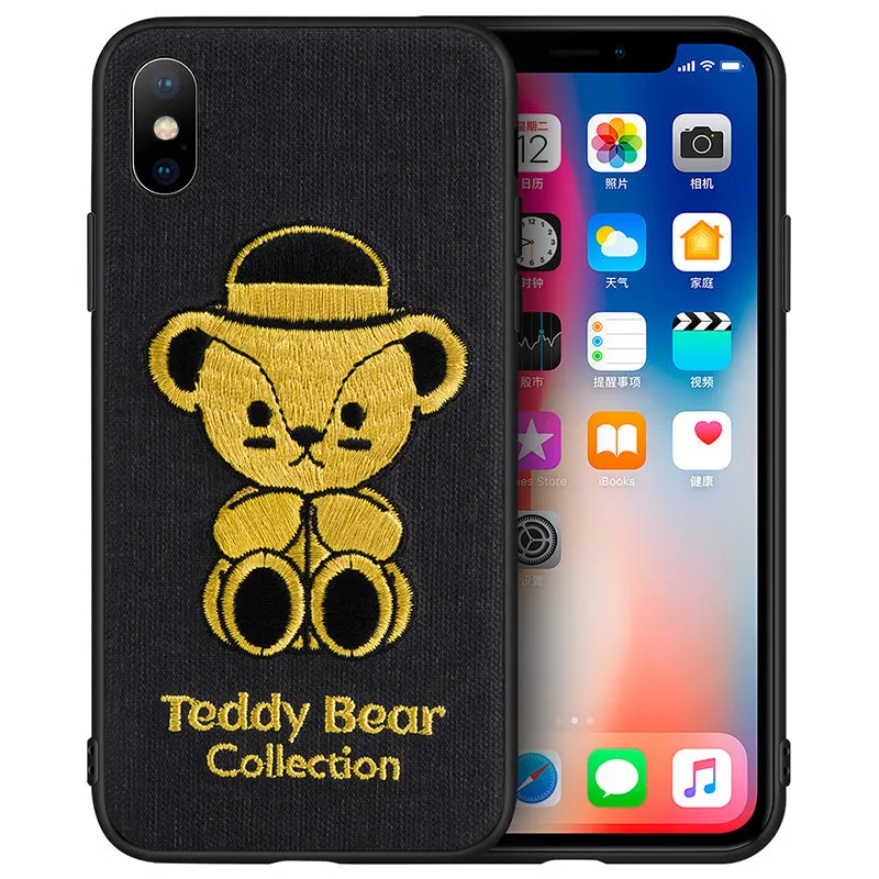 UKA Teddy Bear 3D Embroidery Back Case Cover