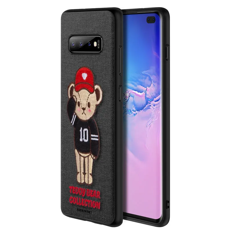 UKA Teddy Bear 3D Embroidery Back Case Cover