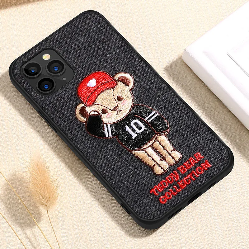 UKA Teddy Bear 3D Embroidery Back Case Cover