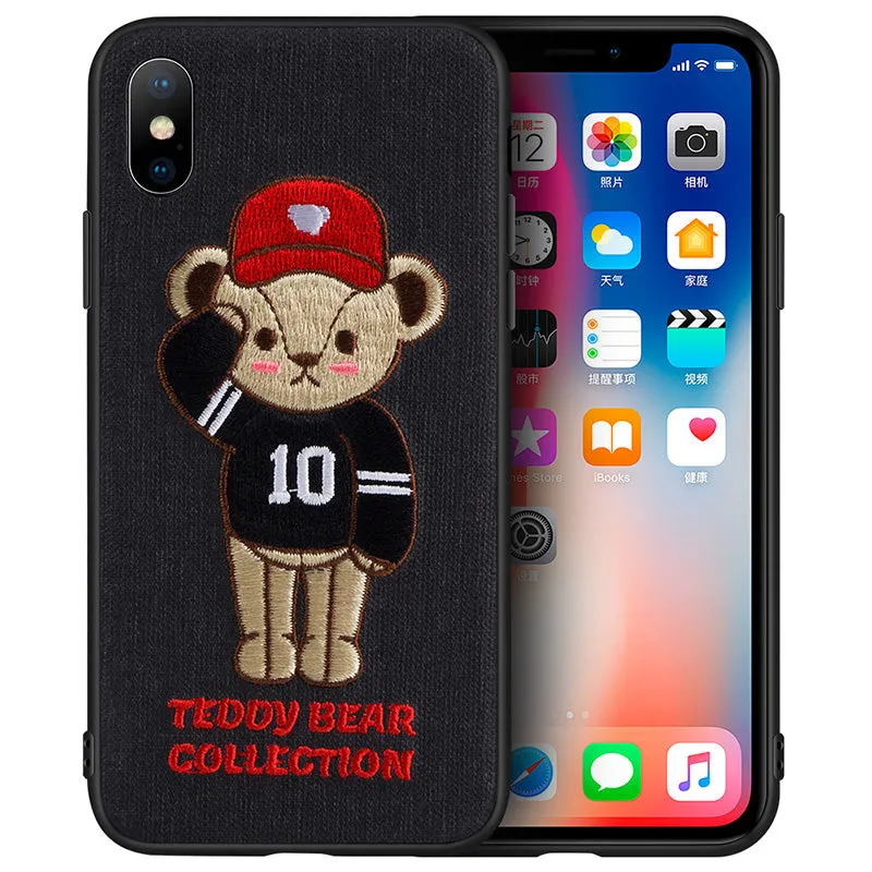 UKA Teddy Bear 3D Embroidery Back Case Cover