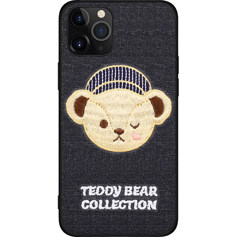 UKA Teddy Bear 3D Embroidery Back Case Cover