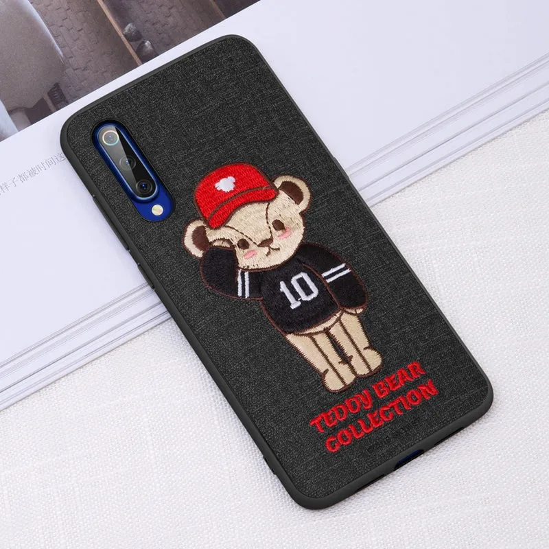 UKA Teddy Bear 3D Embroidery Back Case Cover