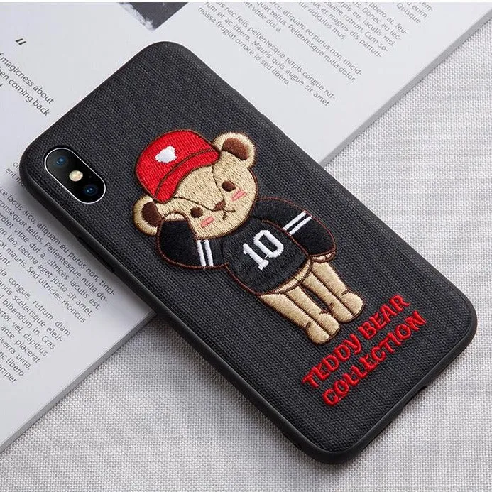 UKA Teddy Bear 3D Embroidery Back Case Cover