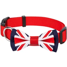 Union Jack Bowtie Dog Collar