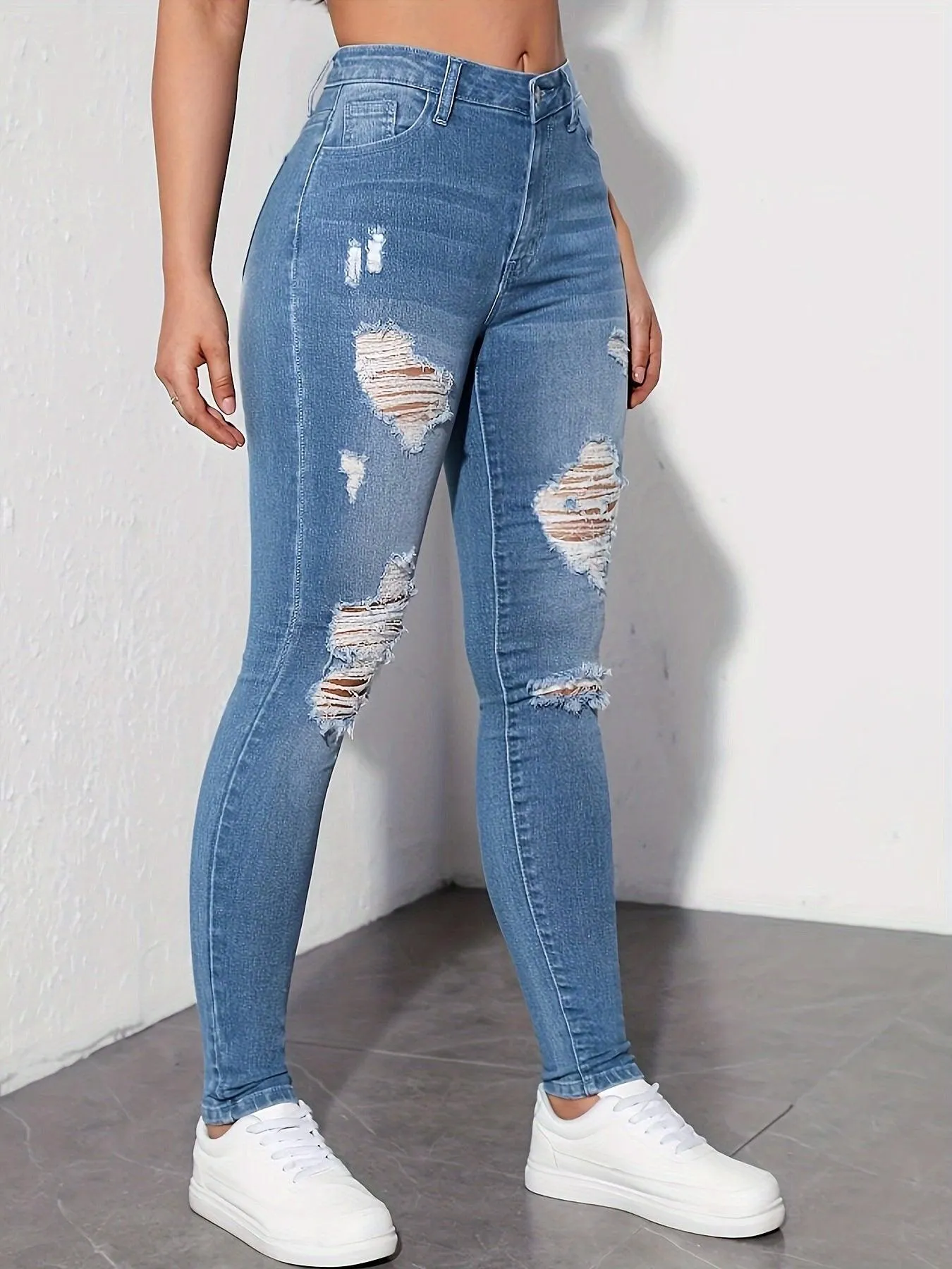 Vintage High Waist Ripped Jeans