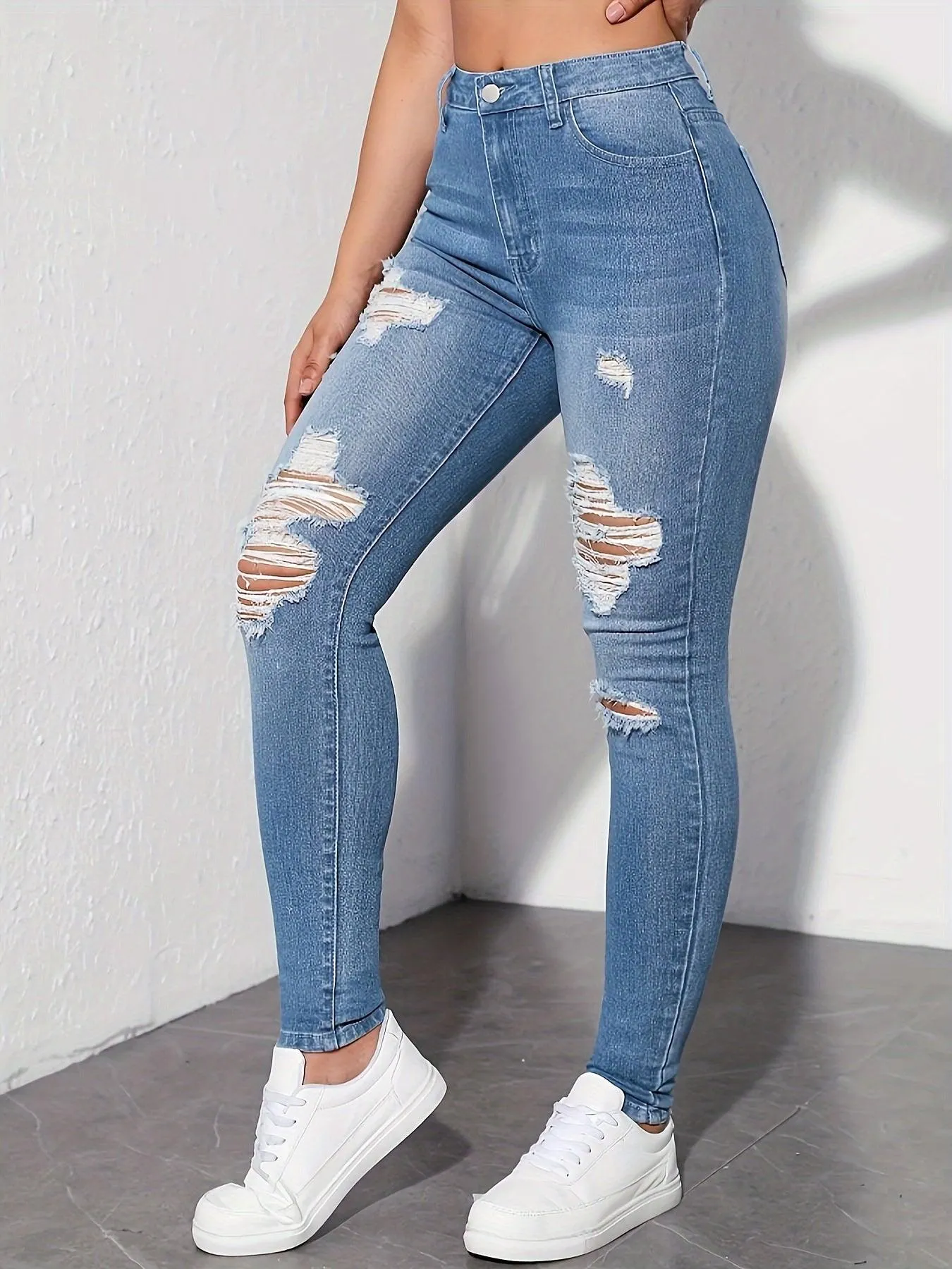 Vintage High Waist Ripped Jeans