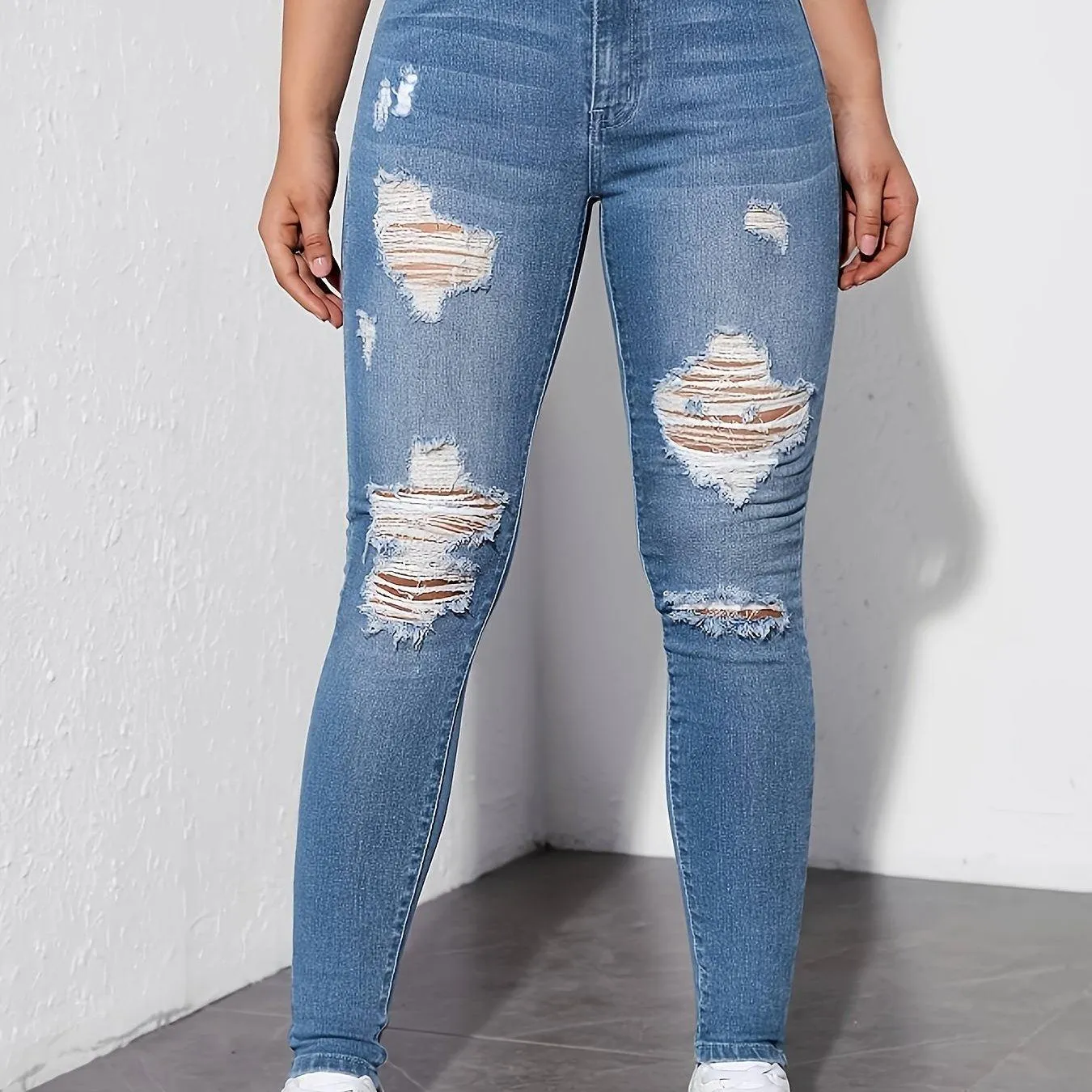 Vintage High Waist Ripped Jeans