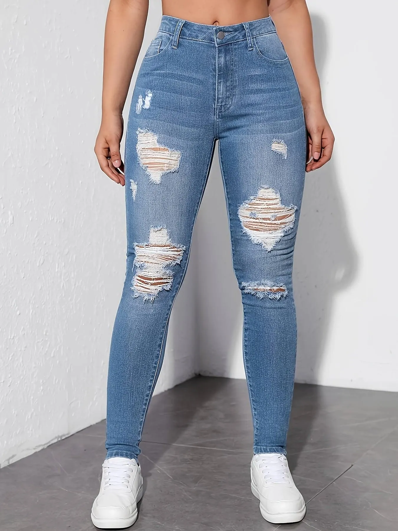 Vintage High Waist Ripped Jeans